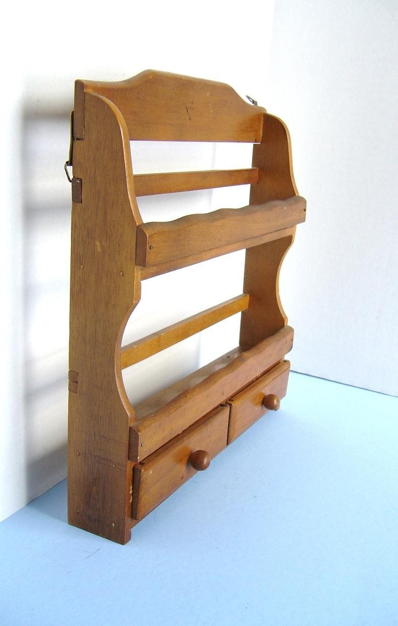 Two Drawer Wooden Vintage Spice Rack by monichelles on Etsy