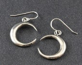 Crescent Moon Sterling Silver Earrings