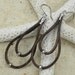 Artisan Sterling Silver and Leather Earrings Silver Teardrop
