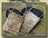 Hoot Hoops, Antiqued Copper and Sterling Silver, version 2, ThePurpleLilyDesigns