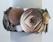 Carved Shell Button Bracelet