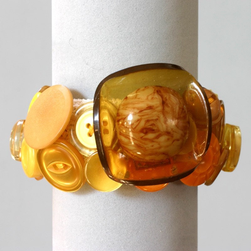 Amber Mix Button Bracelet