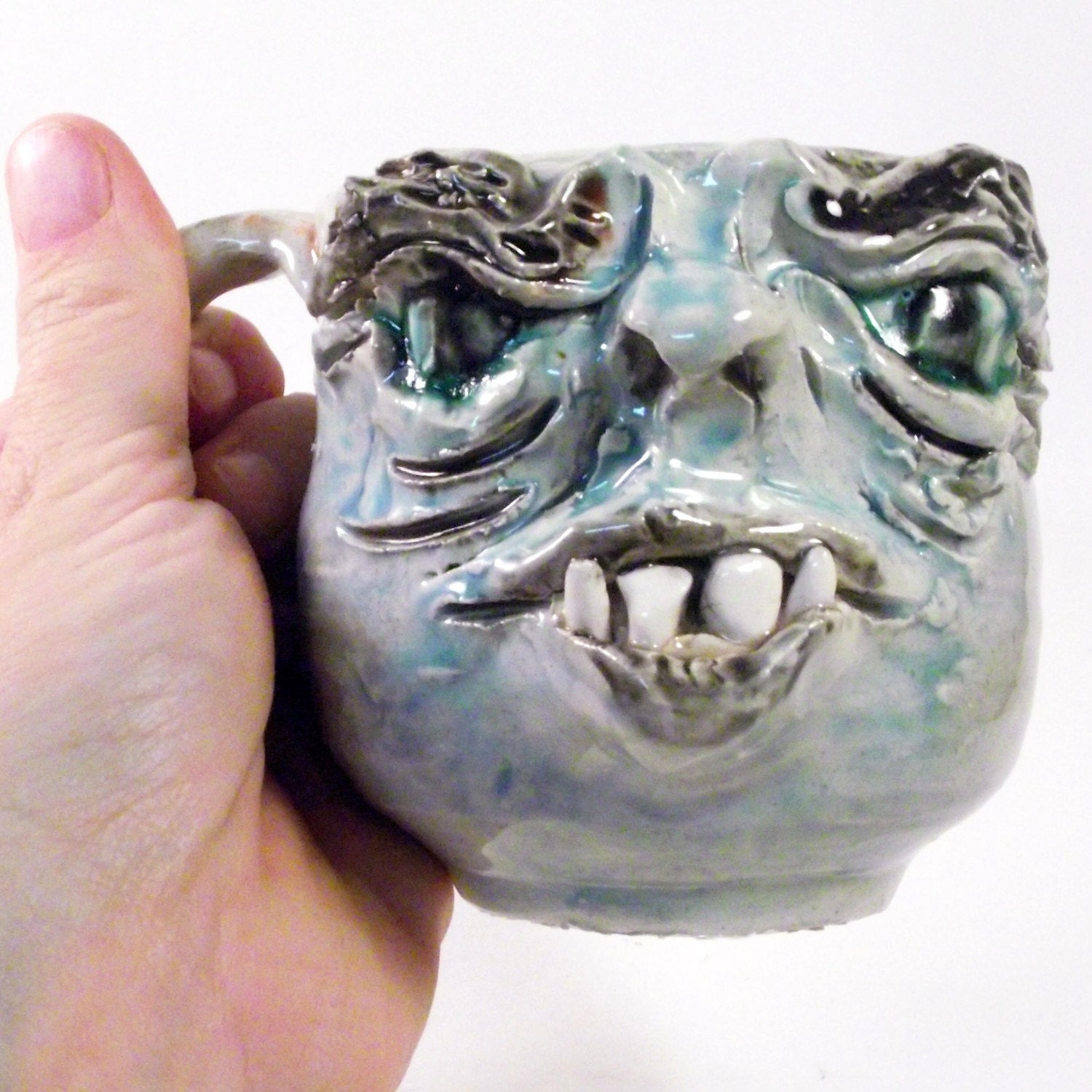 Monster Mug - Strange Powder Blue Watercolor Teacup