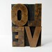 Vintage Wood Type LOVE - bold 2 inch