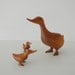 Three Scandinavian Wooden Duck and Ducklings Trio
