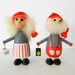 hand painted swedish holiday tomte elf man and one-armed woman