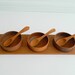 Danish modern wood condiment tray with bowls and spoons 7 piece set