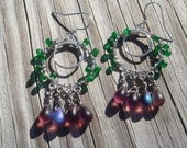 Green Wreath with Purple Dangles