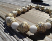 Chunky White and Gold Necklace