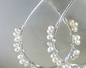 sterling silver hand formed fresh water pearl 'luster' earrings
