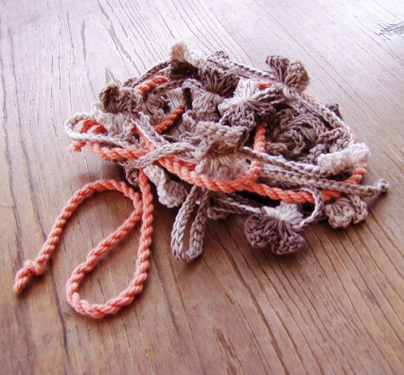 Vintage Victorian garden crocheted necklace bracelet belt headbands garland