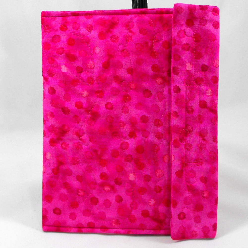 Quilted iPad, Nook HD Plus, Kindle Fire HD 8.9 Cover Case - Raspberry Spots
