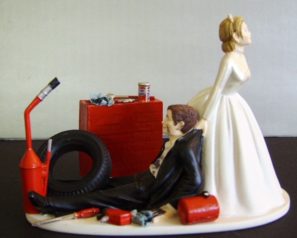 RACING - AUTO MECHANIC Customized Wedding Cake Topper - 4174