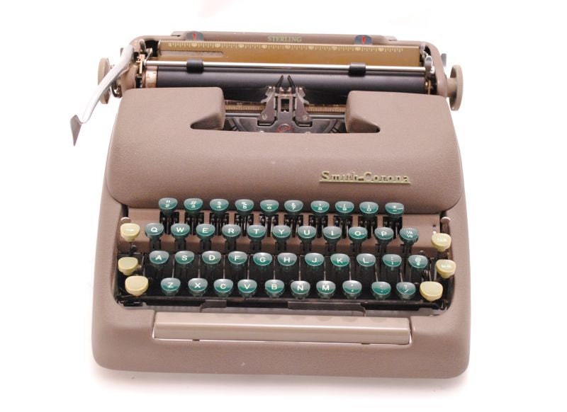 Vintage Typewriter Smith Corona Sterling 1950s Brown