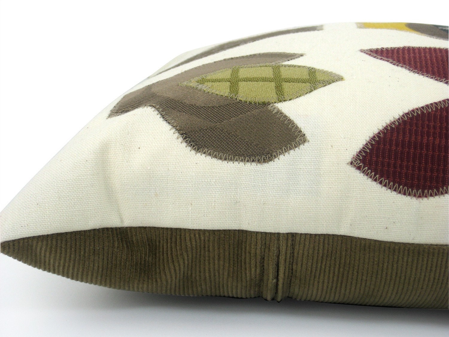 Appliqued Pillow with Blossom Pattern