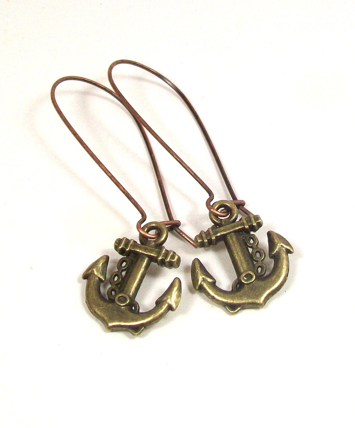 Anchor Earrings on Bronze Anchor Earrings Nautical Earrings Anchor Jewelry By Prdgy