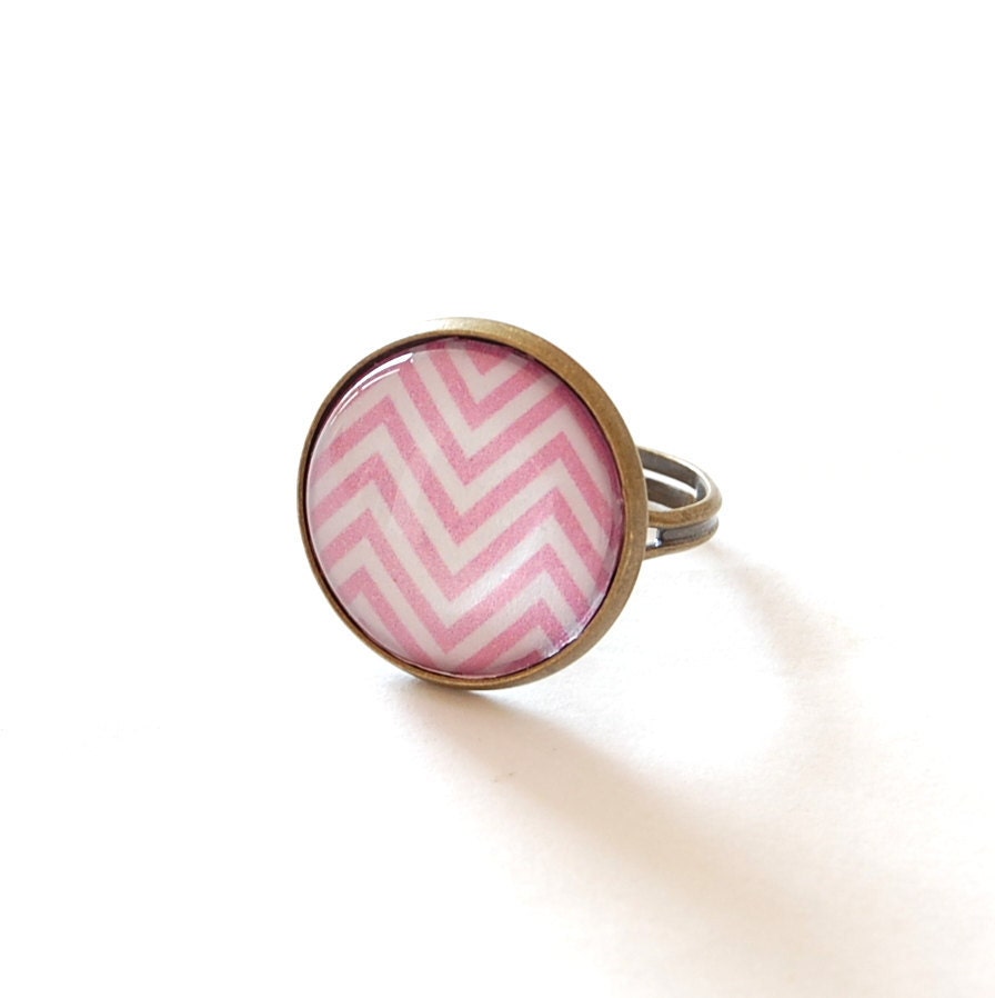 Pink Chevron Ring. Zig Zag Ring. Geometric, Geometry.