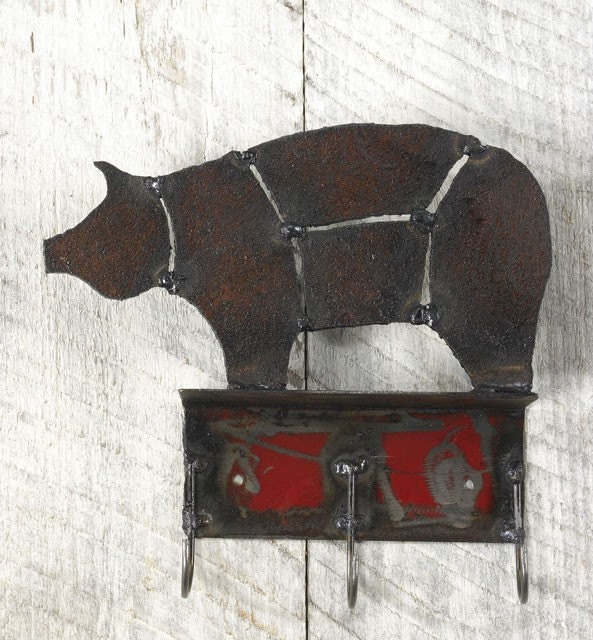 Butcher Cut Pig With Hooks Reclaimed Farm Metal