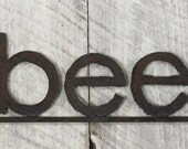 BEE Word Sign Handmade Recycled Farm Machinery