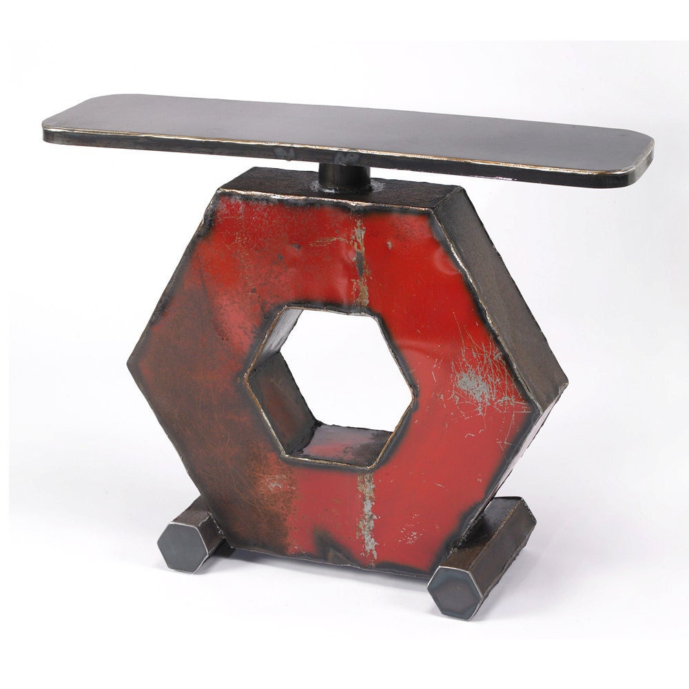 Metal Table Hexagon Console