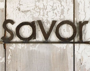 Recycled Farm Metal SAVOR Sign