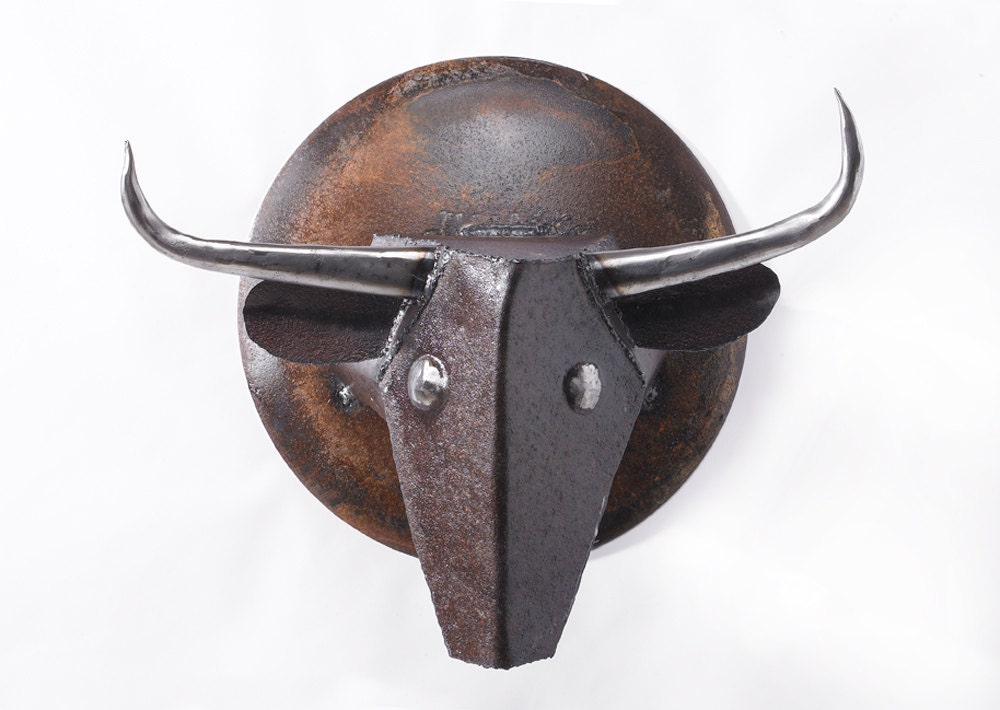 Art Metal Wall Sculpture Steer Head