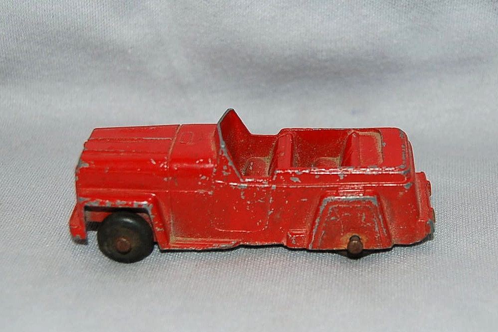 Vintage tootsie toy car truck red