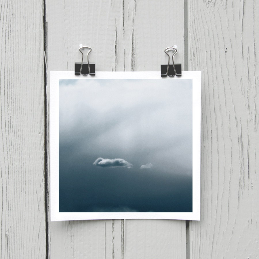 Open edition 5 x 5 inch fine art Hahnemuhle photograph (clouds 009) navy blue midnight sky nursery decor