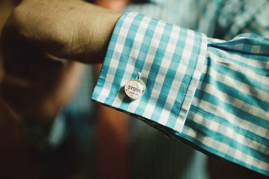 SALE - vintage map cufflinks custom location with gift box