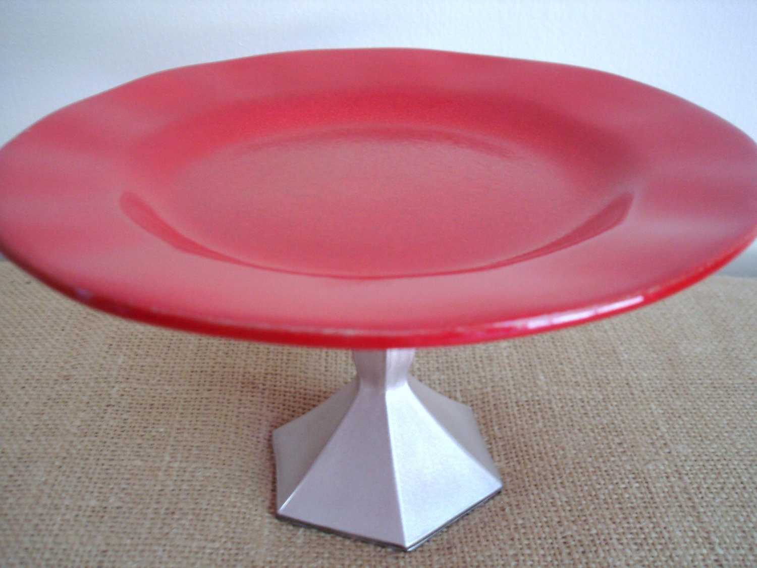 Cake Plate / Cupcake Stand / Dessert Pedestal -Unique Wedding Gift-As Seen in BRIDES magazine