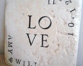 Custom Name/Date Coasters-Unique Wedding Gift by burlap and blue-Set of Four