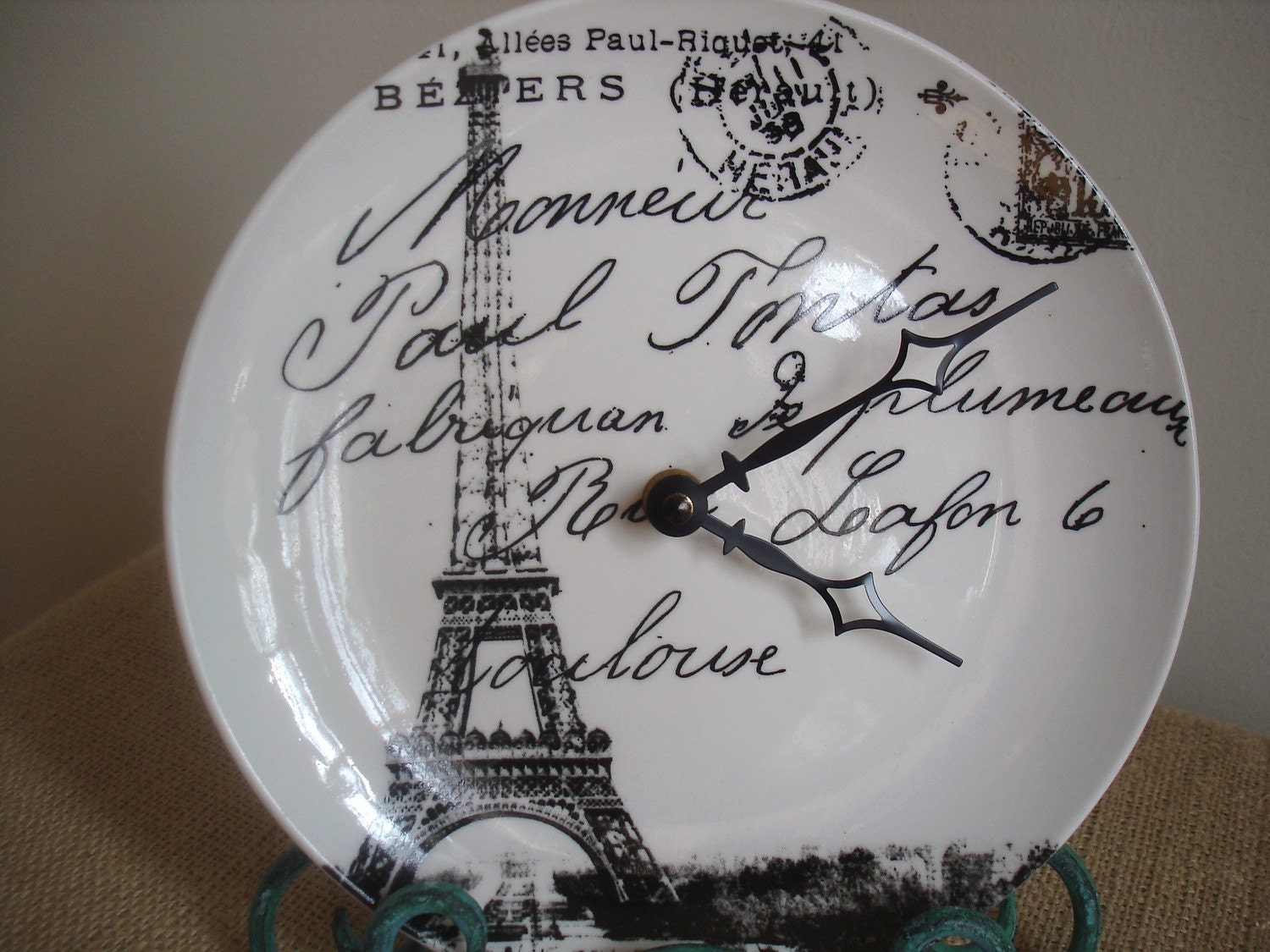 French Scenes Clock-A Vintage-Inspired Piece by burlap and blue