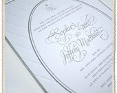 Wedding Invitation Sample, Embossed Quilt Design