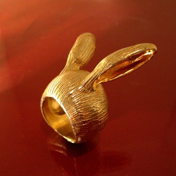 The Golden Bunny Ring size 7 1/4 - What's Up Doc