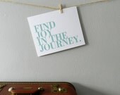 Inspirational Art Print, Seafoam Blue, Find Joy in the Journey Letterpress Poster