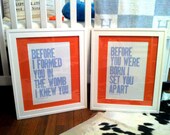 Baby Blue Nursery Decor, Children's Wall Art, Religious Posters, Set of 2, Jeremiah 1:5, 11x17 Letterpress Prints