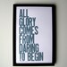 Dare to Begin Letterpress Print (Storm Cloud Blue)