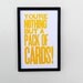 Yellow Alice in Wonderland You're Nothing but a Pack of Cards Typography Poster, 11 x 17 Letterpress Print
