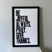 Thanksgiving Decor, Black and White Religious Typography Poster, Be Joyful Always Pray Give Thanks Letterpress Sign
