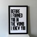 Baby Nursery and Children's Wall Decor, Modern Black and White Letterpress Religious Art Posters, Set of 2, Jeremiah 1:5, 11x17