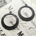Antiqued black brass hoops - Wave design - 30mm (2 hoops) aged, dark patina, round