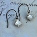 Vintage Assemblage Crystal Patterned Glass Diamond Shaped Dangle Drop Earrings