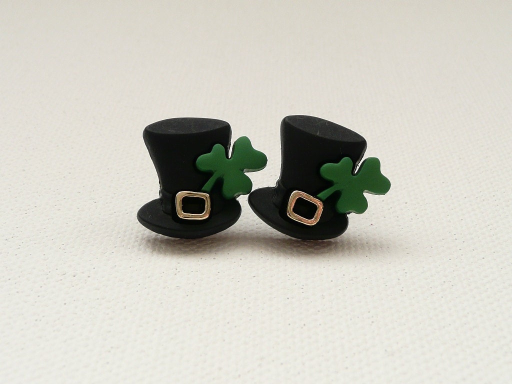 Leprechaun Top Hat Post Earrings