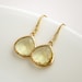Gold Earrings Dangle Earrings Jonquil Yellow Earrings Cubic Zirconia