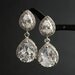 Wedding Jewelry Bridal Earrings Silver Clear Cubic Zirconia Posts with Clear Cubic Zirconia Teardrop Earrings Wedding Earrings