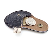 Vegan Edition Coin Pouch / The Miny Gypsy for Guys / Men's Coin Purse/ Wool and Upholstery Fabric