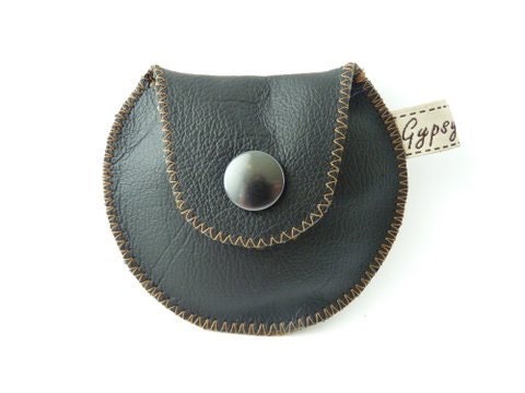 Ready to Ship / Black Leather and Recycled Necktie Mini Gypsy Guys
