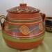 Vintage Mexican Pottery Bowl & Lid Tlaquepaque