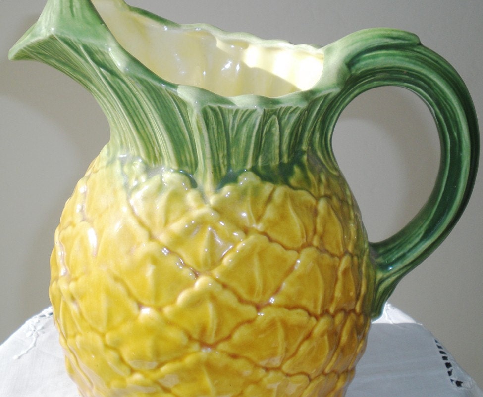 Vintage Majolica-Esque Pineapple Pitcher