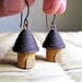 Cottage Earrings - Unique jewelry - Miniature jewelry - Paper Bead Earrings - Unique, Miniature, Cottage, Paper bead, Brown, Yellow, Gold